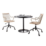 Dakota - Preston 3 Piece Dining Set - Black Metal, Black Wood, Antique Copper, Whitewashed Wood