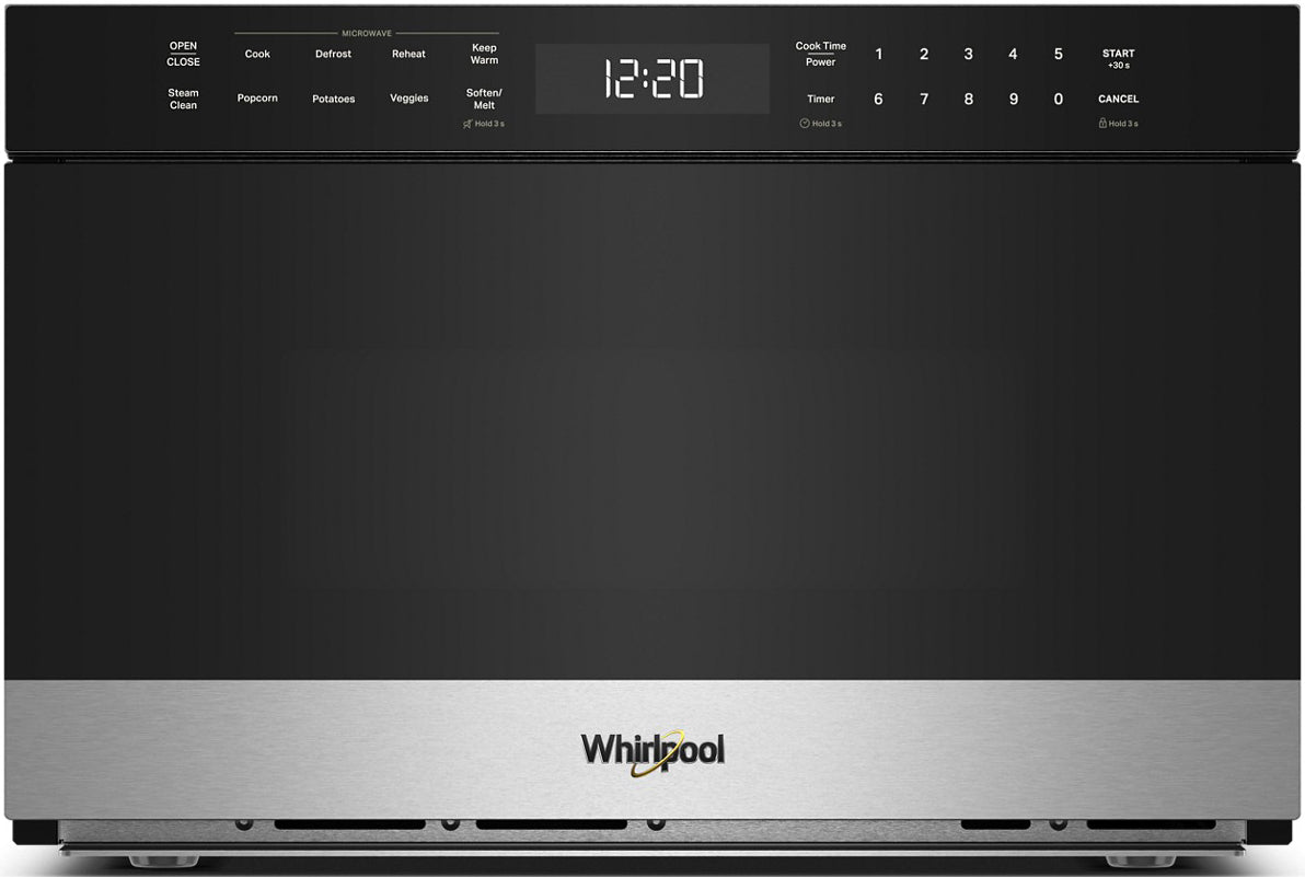 Whirlpool WMBD5024TS 24-inch built-in microwave drawer in stainless steel, front view