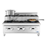 36 in. Commercial Six-Burner Step Up Gas Range, 156000 BTU in Stainless-Steel (KM-CRSU-36)
