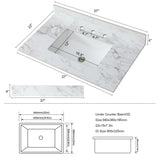 Elegant Sintered Stone Bathroom Vanity Top With Rectangular Undermount Ceramic Sink