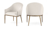 Ferro - Upholstered Dining Arm Chair With Brushed Gold Legs