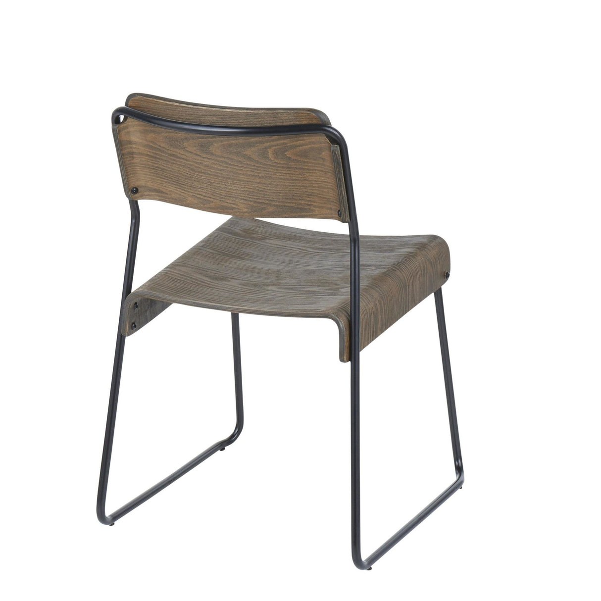 Dali - Chair - Black Metal And Espresso Wood (Set of 2)