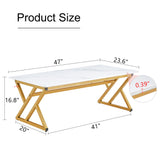 Modern Rock Slab Coffee Table With Metal Legs