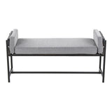 Kari - Farmhouse Bench - Gray Wood