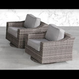 Swivel Patio Chair With Luxurious Cushions Perfect For Outdoor Relaxation (Set of 2) - Gray Mix