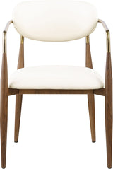 Ronda - Vegan Leather Upholstered Dining Arm Chair - Walnut Legs