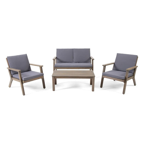 Avacyn - Outdoor Acacia Wood 4 Seater Chat Set With Cushions