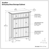 Acadian - Entryway Shoe Storage Cabinet - Brown