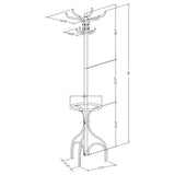 12 Hook Coat Rack With Umbrella Holder - Black