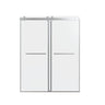 Frameless Double Sliding Shower Door In, Thick Tempered Glass, Reversible Installation