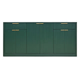 Large Fluted Buffet Sideboard, Wine Bar Storage Cabinet With 6 Doors & 2 Drawers