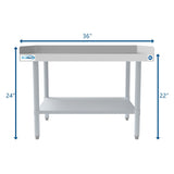 30" x 36" 16-Gauge Stainless Steel Equipment Stand with Galvanized Undershelf, EQT-163036.