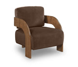 Cedra - Velvet Performance Fabric Upholstered Accent Chair - Brown Frame