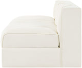 Rummi - Velvet Performance Fabric Upholstered 2 Piece Modular Armless Loveseat