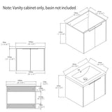 Floating Bathroom Vanity Cabinet With Soft Close Double Doors, Spacious Interior Storage, Wall Mounted, Cabinet Only