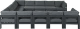 Nizuc - Outdoor Patio 12 Piece Modular Sectional With Gray Frame