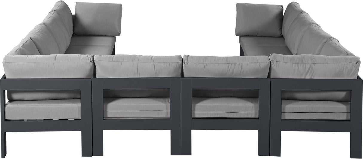 Nizuc - Outdoor Patio 10 Piece Modular Sectional With Gray Frame