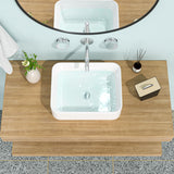 Modern European Design Ceramic Rectangular Vessel Bathroom Sink