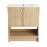 Modern Freestanding Bathroom Vanity With Ceramic Sink And Soft Closing Doors