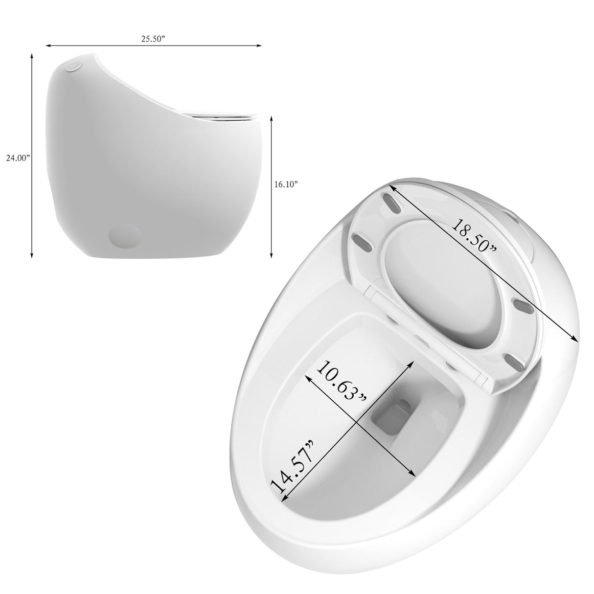 Modern Egg Shape Toilet 1.28 Gpf Single Flush Ceramic