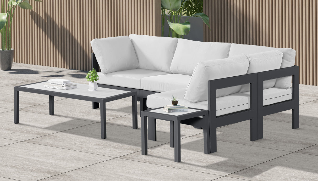 Nizuc - Outdoor Patio 4 Piece Modular Sectional With Gray Frame