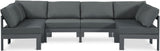 Nizuc - Outdoor Patio 6 Piece Modular Sectional With Gray Frame