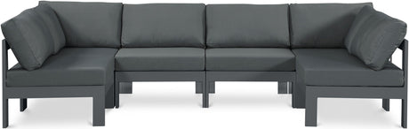 Nizuc - Outdoor Patio 6 Piece Modular Sectional With Gray Frame