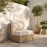 Seacrest - Olefin Water Resistant Fabric And Wicker Outdoor Patio Armless Chair