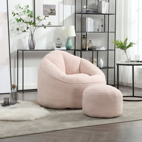 Bedding Bean Bag Sofa Chair High Pressure Foam With Footrest