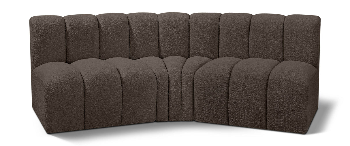 Arc - Boucle Fabric 3 Piece Modular Corner Sofa