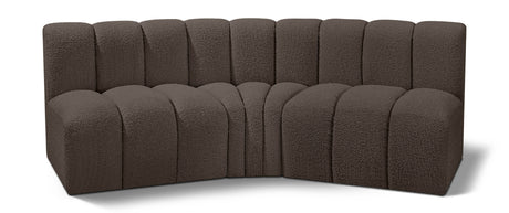 Arc - Boucle Fabric 3 Piece Modular Corner Sofa