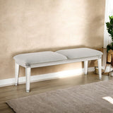 Laveda - Bench - Light Gray Boucle & Pearl White