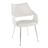 Curvo - High Back Upholstered Chair (Set of 2) - Chrome Metal Legs