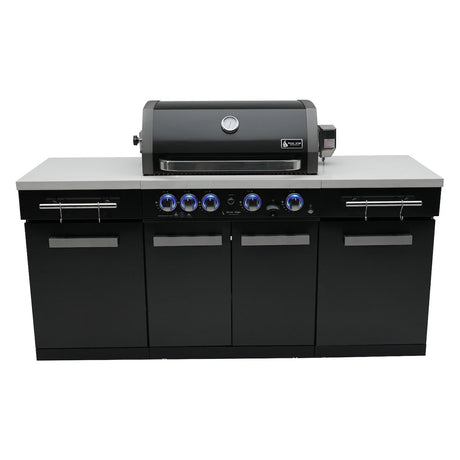 Mont Alpi Compact Series 6 Ft Propane Outdoor Kitchen Island in Black Stainless Steel - MA-957