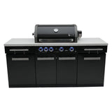 Mont Alpi Compact Series 6 Ft Natural Gas Outdoor Kitchen Island in Black Stainless Steel - MA-957