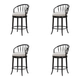 Luther - Commercial Grade Steel Frame Fabric Upholstered Swivel Counter Height Barstool