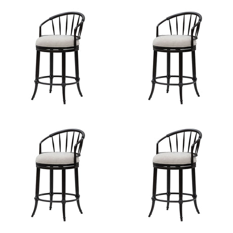 Luther - Commercial Grade Steel Frame Fabric Upholstered Swivel Counter Height Barstool