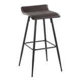 Ale - Contemporary Fixed-Height Barstool (Set of 2) - Black Steel Frame