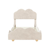 Upholstered Platform Bed With Cloud Shaped Board