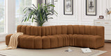 Arc - Velvet 6 Piece Curved Modular Sofa - Saddle