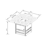 34" Propane Gas Fire Pit Table, 50000 Btu Rectangular Steel Fire Pit For Outside Patio Deck Garden Courtyard - Black