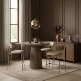 Lupita - Vegan Leather Upholstered Bar Stool With Brushed Gold Frame (Set of 2)
