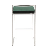 Fuji - Counter Stool Steel With Cushion - Stainless Steel
