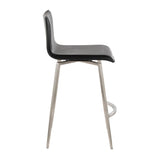 Mason - 26" Upholstered Fixed-Height Counter Stool With Swivel (Set of 2) - Stainless Steel