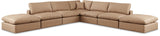 Comfy - 7 Piece Faux Leather Modular Corner Sectional - Tan
