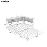Daybed With Trundle, Storage Cabinets And USB Ports