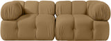 Orin - Velvet Performance Fabric Upholstered 2 Piece Modular Sofa (2 Corner Chairs)
