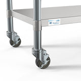 24" x 48" 18-Gauge 304 Stainless Steel Commercial Work Table with Casters, CT2448-18C.