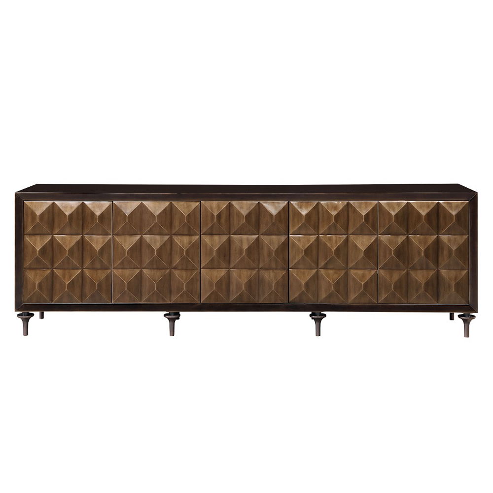 Diya - Console Cabinet - Forged Bronze & Espresso