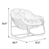 Indoor / Outdoor Oversized Wicker Egg Rocker Chair - Light Green